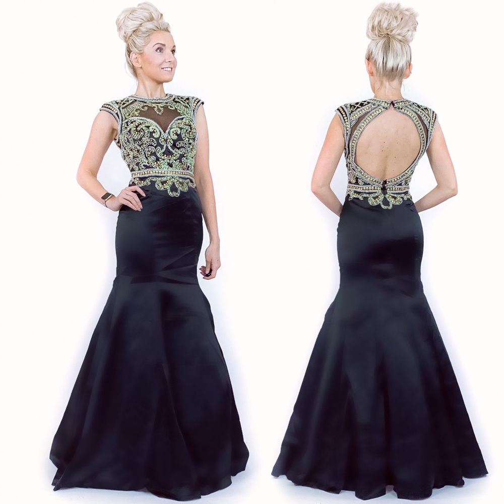 Black Classy Mermaid Evening Gown Prom Dress